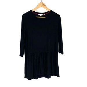 Boden T Shirt Size Small Womens Black Katrina 3/4 Sleeve Jersey Knit Top Peplum